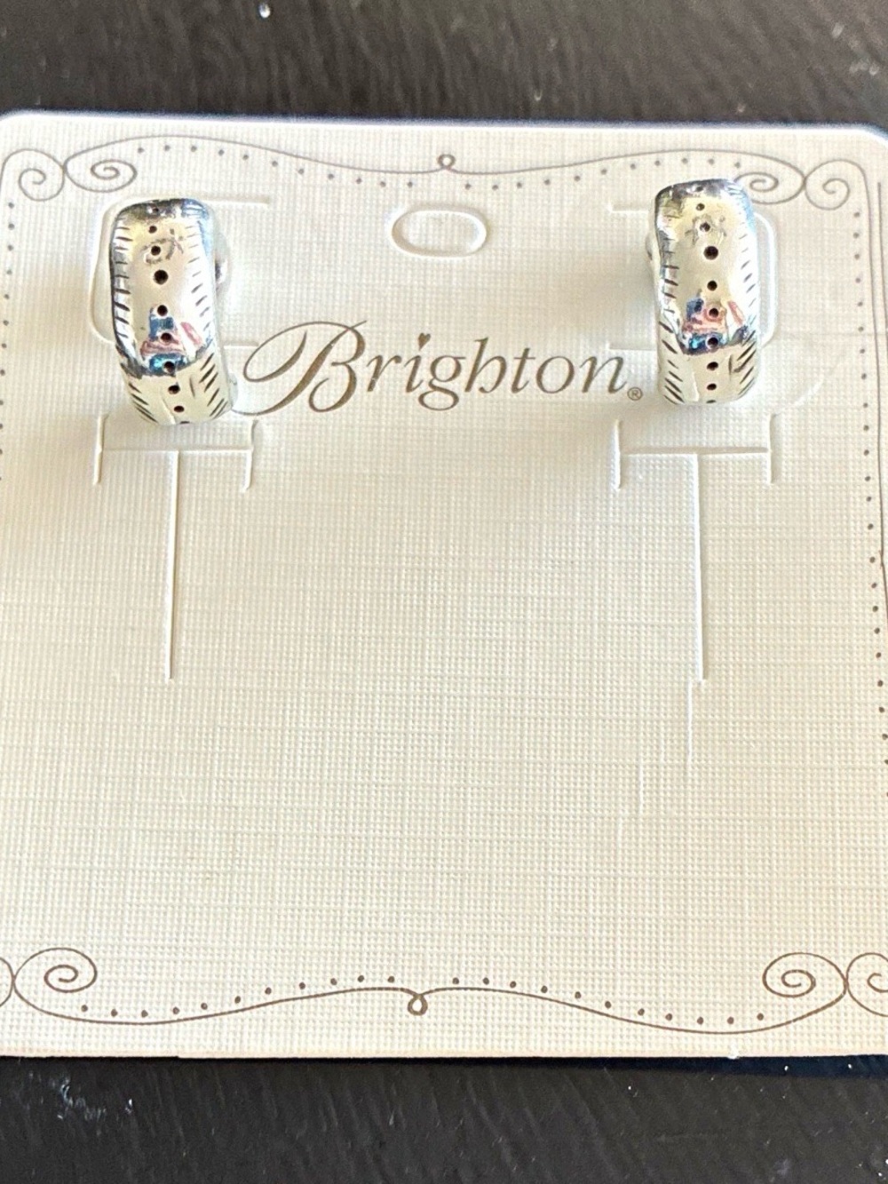 Brighton Silver Textured Huggie Hoops